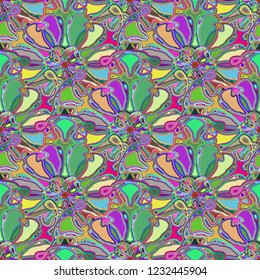 New color seamless pattern with many flower.