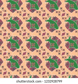 New color seamless pattern with many flower.