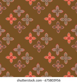 New color seamless pattern with many flower.