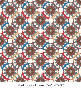 New color seamless pattern with many flower.