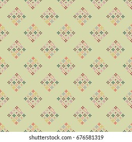 New color seamless pattern with many flower.