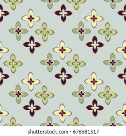 New color seamless pattern with many flower.