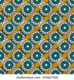 New color seamless pattern with many flower.