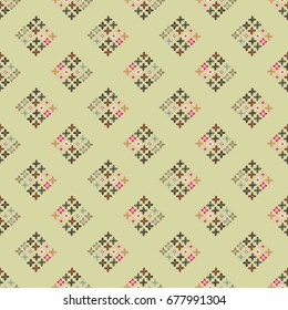 New color seamless pattern with many flower.
