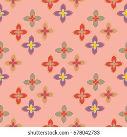 New color seamless pattern with many flower.