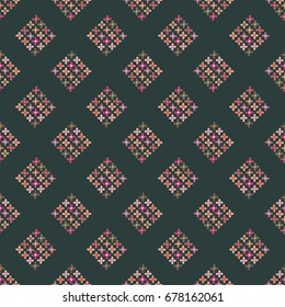 New color seamless pattern with many flower.