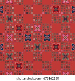 New color seamless pattern with many flower.