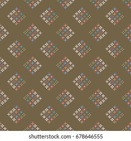 New color seamless pattern with many flower.