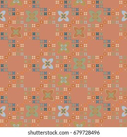 New color seamless pattern with many flower.