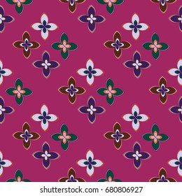 New color seamless pattern with many flower.
