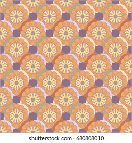 New color seamless pattern with many flower.