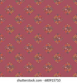 New color seamless pattern with many flower.