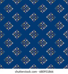 New color seamless pattern with many flower.