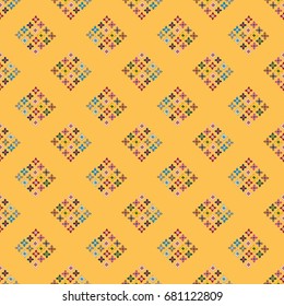New color seamless pattern with many flower.