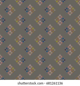 New color seamless pattern with many flower.