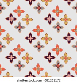 New color seamless pattern with many flower.