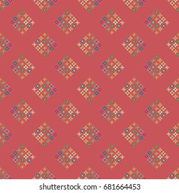 New color seamless pattern with many flower.