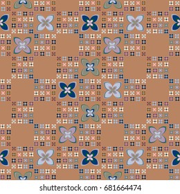 New color seamless pattern with many flower.