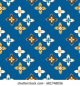 New color seamless pattern with many flower.