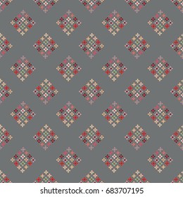New color seamless pattern with many flower.