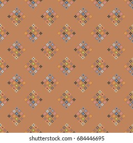 New color seamless pattern with many flower.