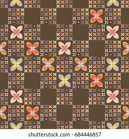 New color seamless pattern with many flower.