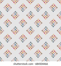 New color seamless pattern with many flower.