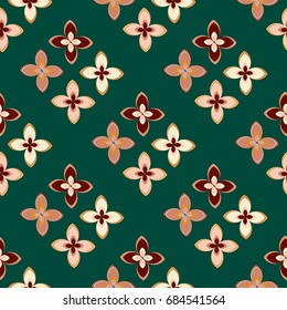 New color seamless pattern with many flower.