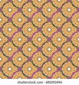 New color seamless pattern with many flower.
