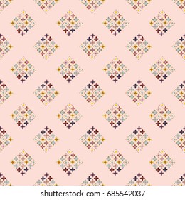 New color seamless pattern with many flower.