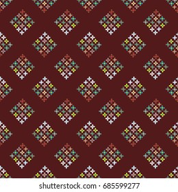 New color seamless pattern with many flower.