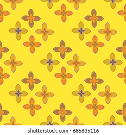 New color seamless pattern with many flower.