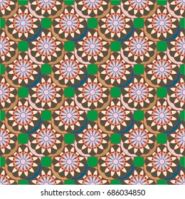 New color seamless pattern with many flower.