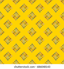 New color seamless pattern with many flower.