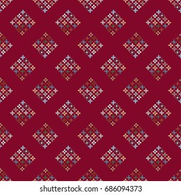 New color seamless pattern with many flowers.