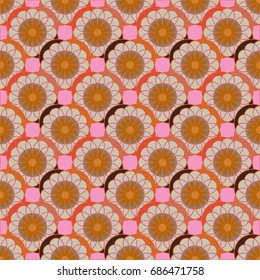 New color seamless pattern with many flower.