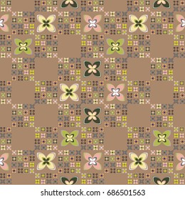 New color seamless pattern with many flower.
