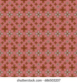 New color seamless pattern with many flower.