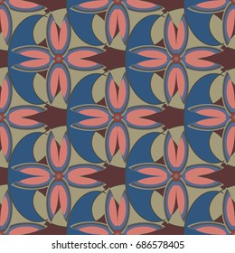 New color seamless pattern with many flower.