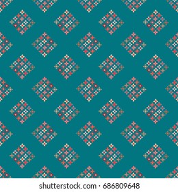 New color seamless pattern with many flower.