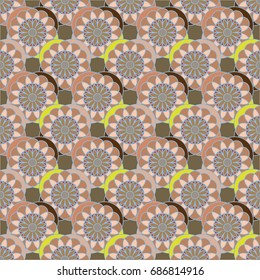 New color seamless pattern with many flower.