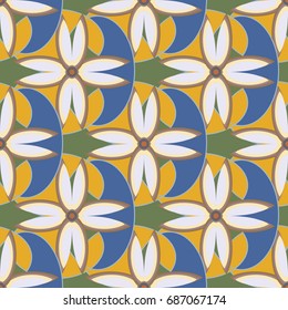 New color seamless pattern with many flower.