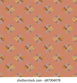 New color seamless pattern with many flower.