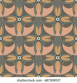 New color seamless pattern with many flower.