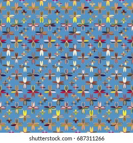 New color seamless pattern with many flower.