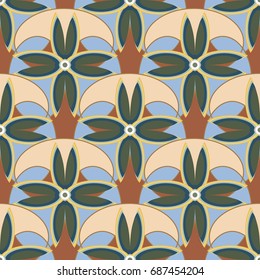 New color seamless pattern with many flower.