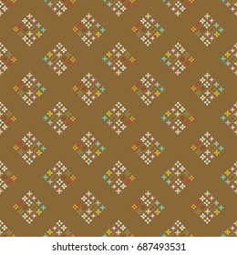 New color seamless pattern with many flower.