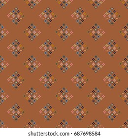 New color seamless pattern with many flower.