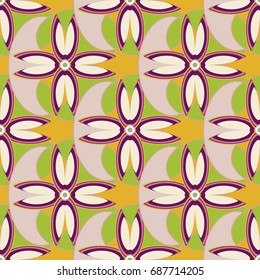 New color seamless pattern with many flower.