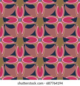 New color seamless pattern with many flower.